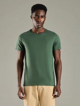 Tommy Hilfiger - Solid Slim Fit Cotton Green T-Shirt