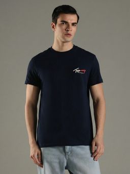 Tommy Hilfiger - Logo Slim Fit Cotton Navy Blue T-Shirt