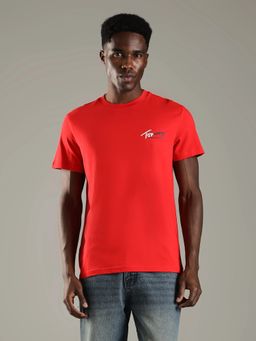Tommy Hilfiger - Logo Slim Fit Cotton Red T-Shirt