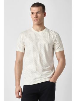 Van Heusen - Men White Print Crew Neck T-Shirt