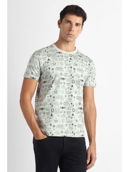 Van Heusen - Men Grey Print Crew Neck T-Shirt