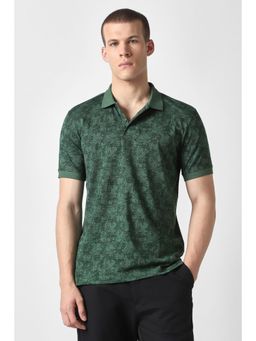 Van Heusen - Men Green Print Polo T-Shirt