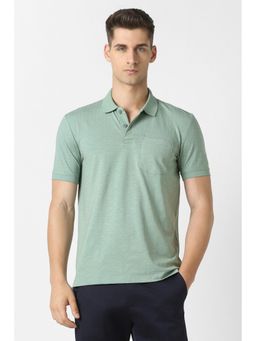Van Heusen - Men Green Print Green Polo T-Shirt