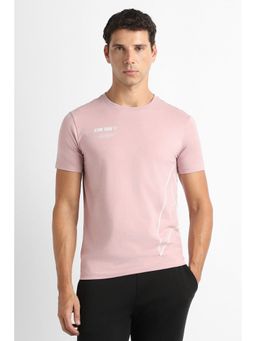 Van Heusen - Men Pink Print Crew Neck T-Shirt