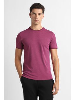 Van Heusen - Men Pink Solid Crew Neck Pink T-Shirt