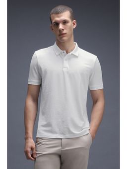 Van Heusen - Men White Solid White Polo T-Shirt