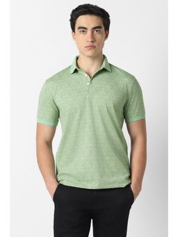 Van Heusen - Men Green Print Polo T-Shirt