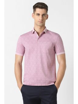 Van Heusen - Men Pink Print Polo T-Shirt