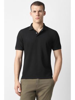 Van Heusen - Men Black Solid Polo T-Shirt