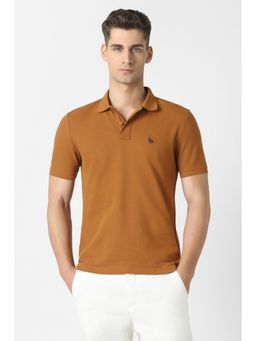 Van Heusen - Men Rust Solid Rust Polo T-Shirt