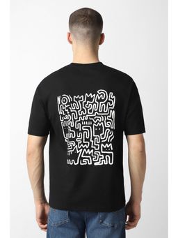 Van Heusen - Men Black Print Crew Neck T-Shirt
