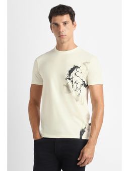 Van Heusen - Men White Graphic Print Crew Neck T-Shirt