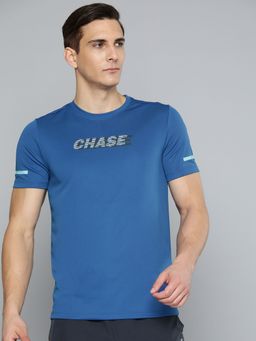 Alcis - Men Blue Typography Printed Slim Fit T-shirt