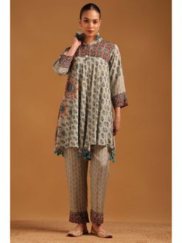 Soch - Beige Printed Mandarin Neck Co-ord Set