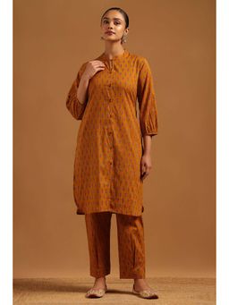Soch - Mustard Floral Mandarin Neck Co-ord Set