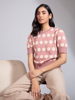 Twenty Dresses by Nykaa Fashion - Pink Go All Around Me Sweater Top
