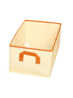 House of Quirk - lothes With Metal Fram Foldable Storage Box - Beige