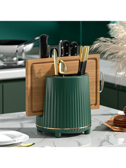 House of Quirk - Chopping Board Holder, Organizer Silverware Flatware Organizer - Green