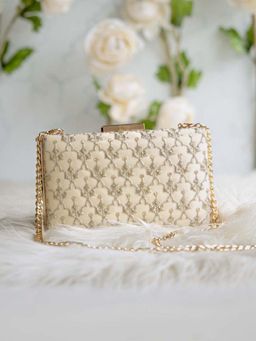AMYRA - Anya Box Clutch Cream And Light Gold
