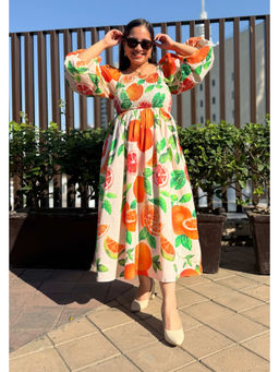 Studio Rabha - Women Orange Smocked Dress