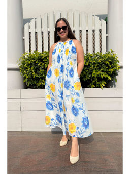 Studio Rabha - Women Blue Reverie Halter Neck Dress