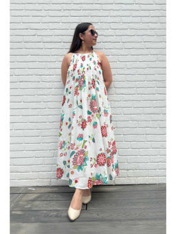 Studio Rabha - Women Gul Halter Multi Colour Neck Dress