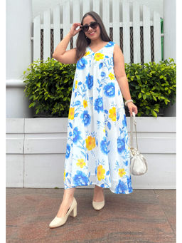 Studio Rabha - Wome Blue Reverie A Line Dress