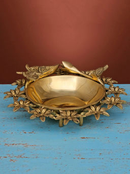 Ekaa Handicrafts - Brass Handcrafted Flower & Butterfly Urli