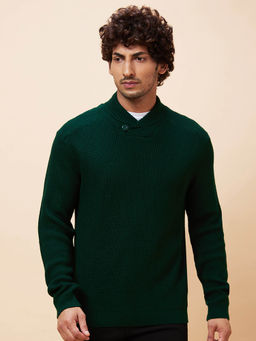 Globus - Men Green Solid Casual Pullover Sweater