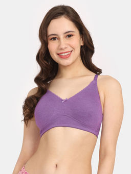 Zivame - Rosaline Double Layered Non Wired 3-4th Coverage T-Shirt Bra - Crushed Grape