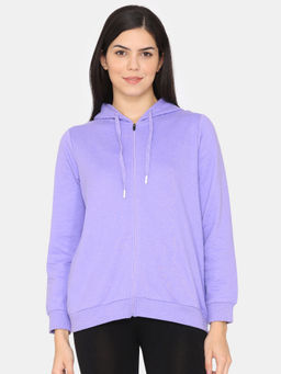 Zivame - Rosaline Cozy Fits Knit Poly Hoodie - Purple Tulip