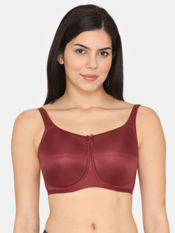 Zivame - Double Layered Non Wired Full Coverage Minimiser Bra -Sundried Tomato