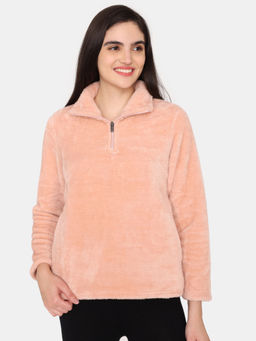 Zivame - Fancy Fur Knit Poly Sweatshirt - Dusty Pink