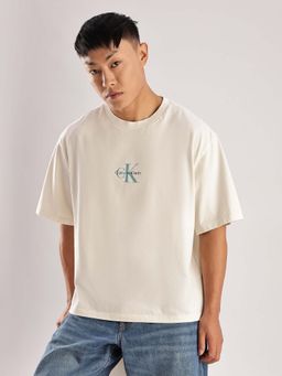 Calvin Klein - White Logo Relaxed Fit Cotton T Shirt