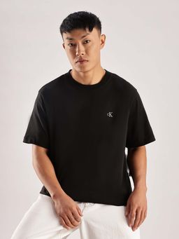 Calvin Klein - Black Solid Relaxed Fit Cotton T Shirt