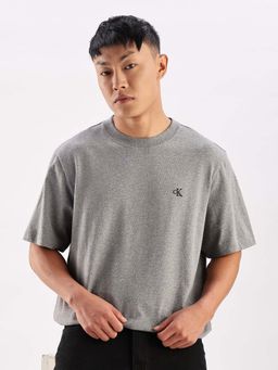 Calvin Klein - Grey Solid Relaxed Fit Cotton T Shirt