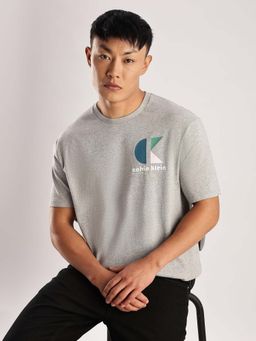 Calvin Klein - Grey Logo Relaxed Fit Cotton T Shirt
