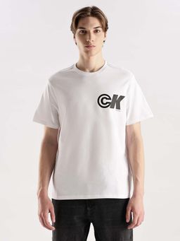 Calvin Klein - White Logo Relaxed Fit Cotton T Shirt