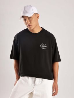 Calvin Klein - Black Solid Relaxed Fit Cotton T Shirt