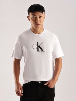 Calvin Klein - White Logo Regular Fit Cotton T Shirt