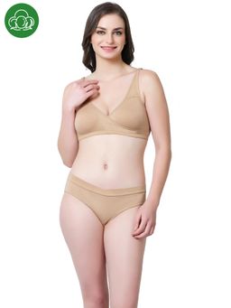 Inner Sense - Organic Cotton Antimicrobial Seamless Sleeping Bra and Panty (Set of 2)