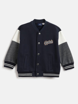 Chicco - Boys Navy Blue Colorblock Bomber Jacket