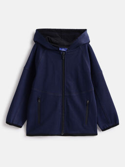 Chicco - Boys Navy Blue Solid Lightweight Hoodie