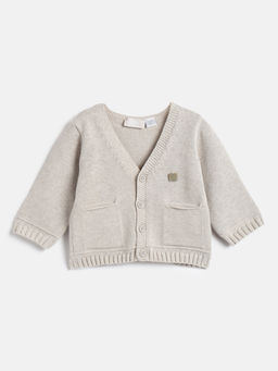 Chicco - Boys Beige Ribbed Woollen Cardigan
