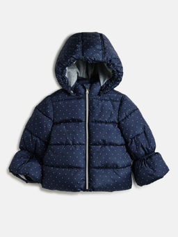 Chicco - Girls Water Resistant Padded Hooded Navy Blue Puffer
