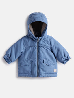 Chicco - Boys Blue Lightweight Hooded Open Front Jacket