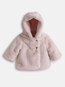 Chicco - Girls Pink Hooded Solid Lightweight Jacket