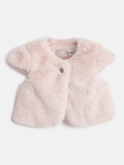Chicco - Girls Pink Collarless Solid Lightweight Jacket