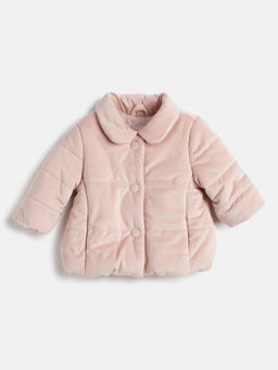 Chicco - Girls Pink Lightweight Padded Spread Collar Puffer