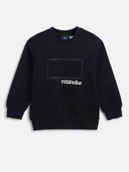 Chicco - Boys Navy Blue Typography Sweatshirt